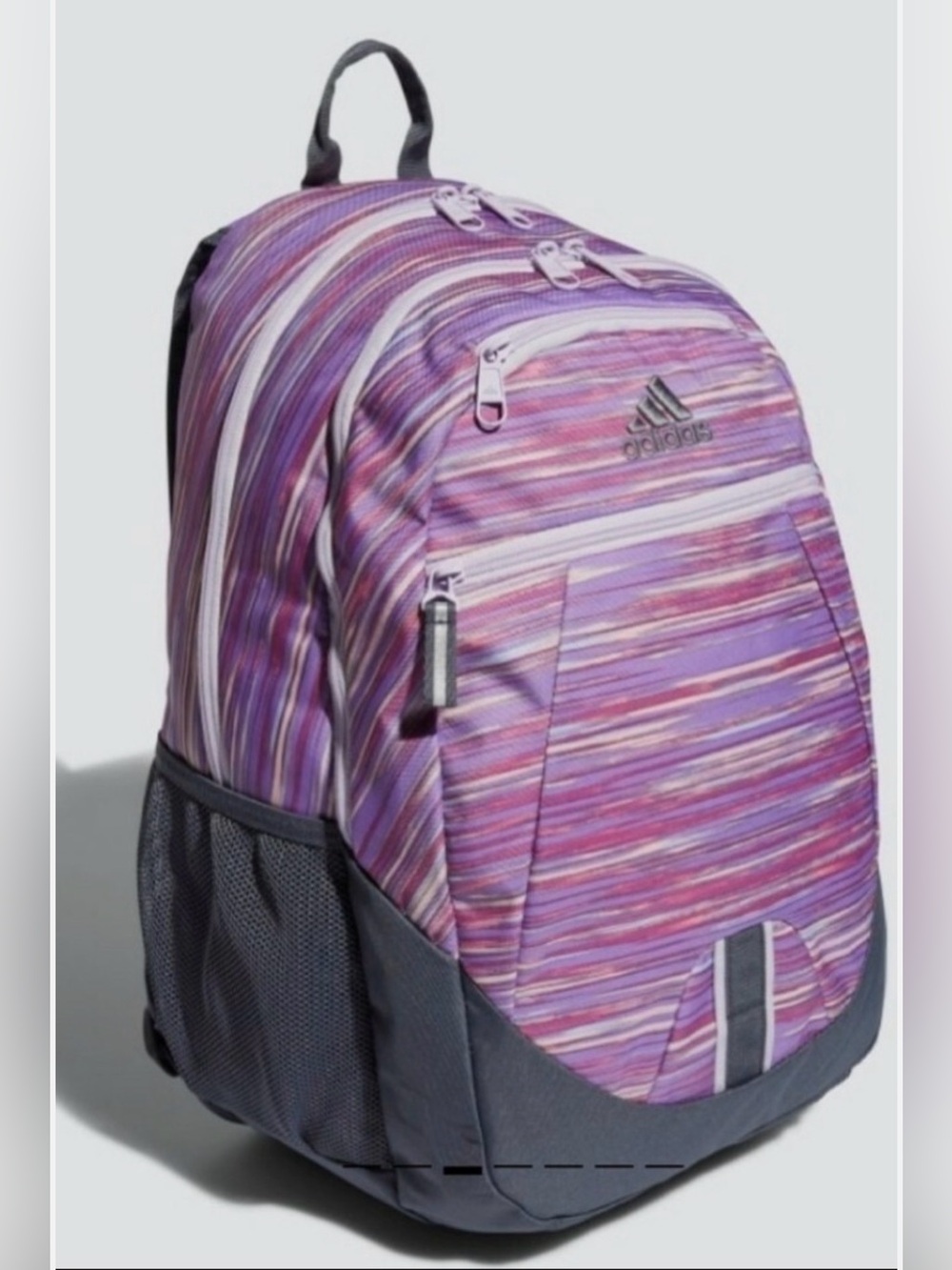adidas Purple and Pink Striped Backpack